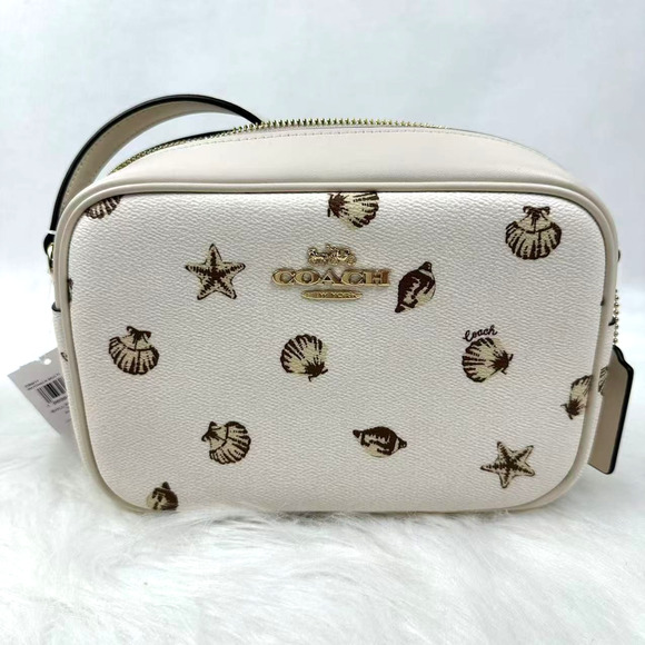 COACH Jamie Camera Bag Crossbody With Shell Print CBM17 In Chalk/Multi NWT - Picture 1 of 11